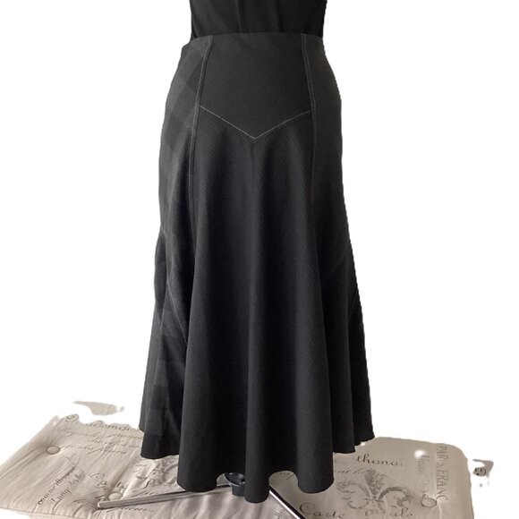 Midi Grey Flared Skirt - Picture 3 of 5